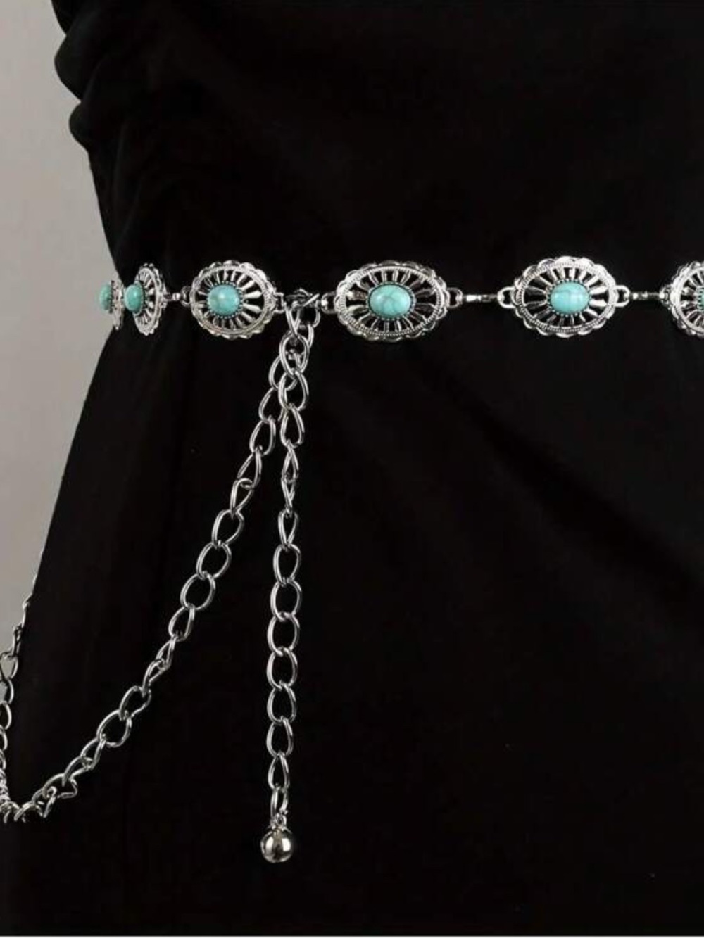Turquoise Chain Waist Belt